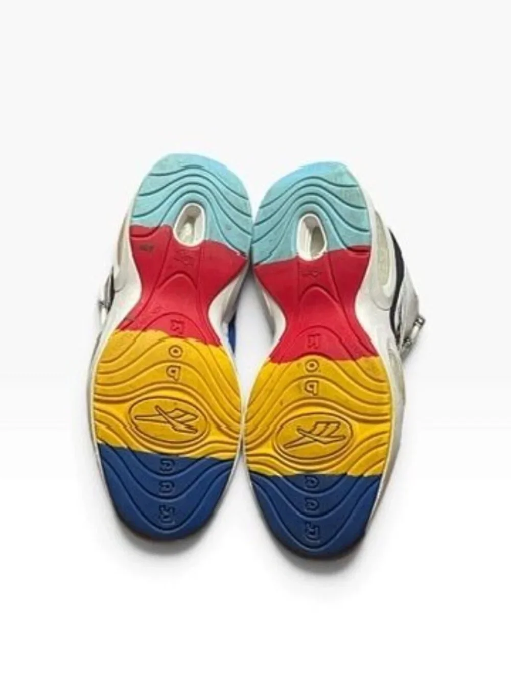 Reebok Question Mid Allen Iverson White Black Multicolor Sole Mens Size 8